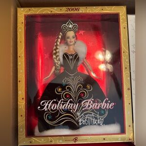 2006 Barbie Holiday Doll in Black and Gold & White Fur- never removed from box